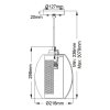 Mała lampa wisząca Asher II - 1 źródło światła industrialna szkło i stal antyczny pewter KL-ASHER-MP-AP Kichler